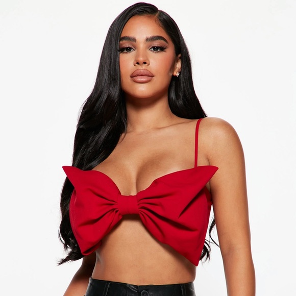 Fashion Nova Birthday Girl Bow Top - Red - Picture 4 of 7